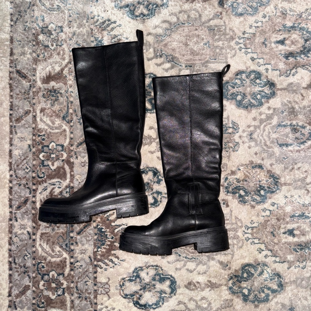 Sam Edelman platform tall black boot